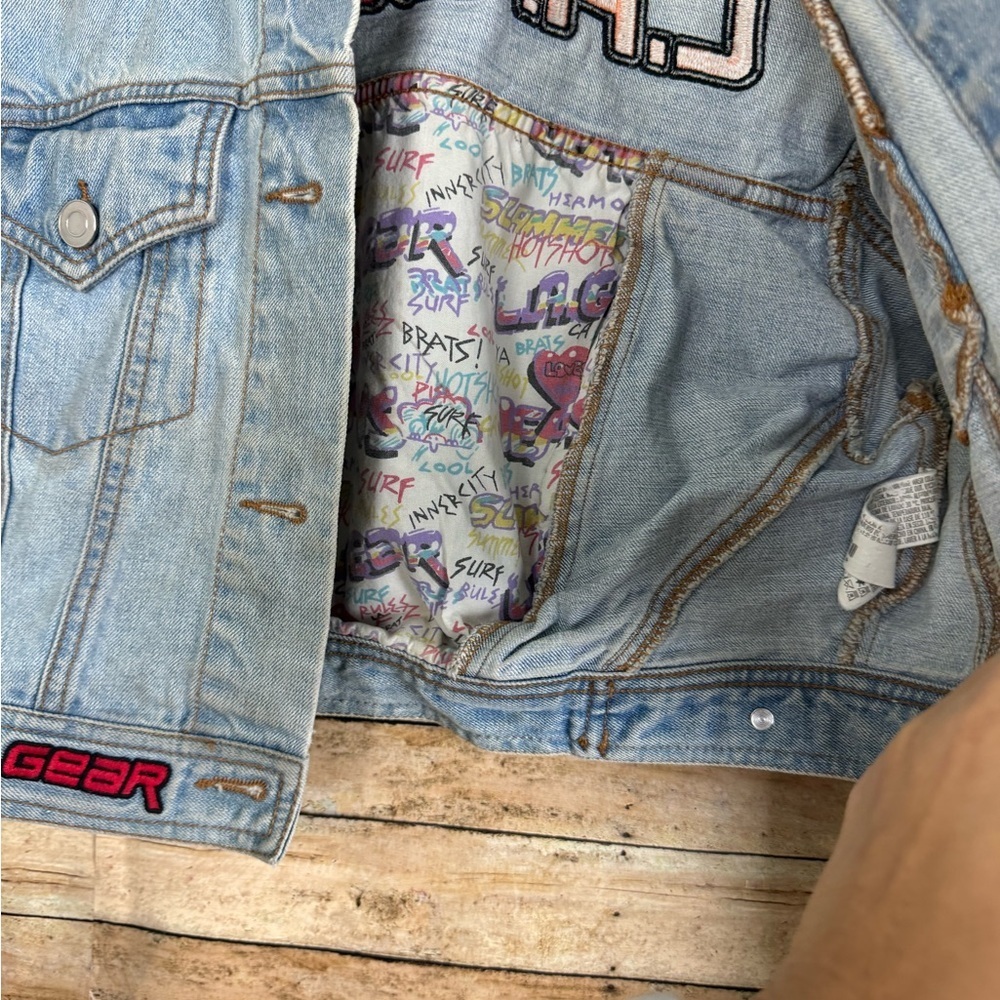 L.A. Gear Denim Jean Jacket , F21 Collaboration, embroidered vintage style XXS - Picture 6 of 6